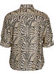 Loose shirt with animal print and chest pockets, Black, Packshot image number 1