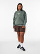 Hoodie with chest print, Green, Model image number 1