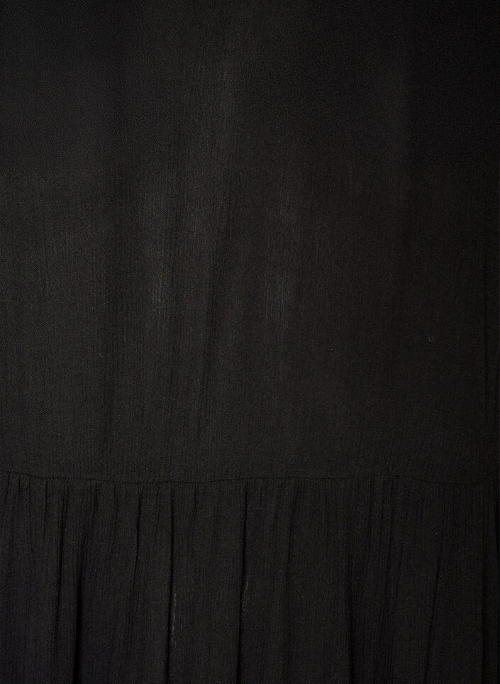 Midi dress in viscose with ruffle sleeves, Black, Packshot image number 2