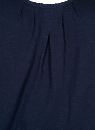 Cotton top with lace trim, Navy Blazer, Packshot image number 2