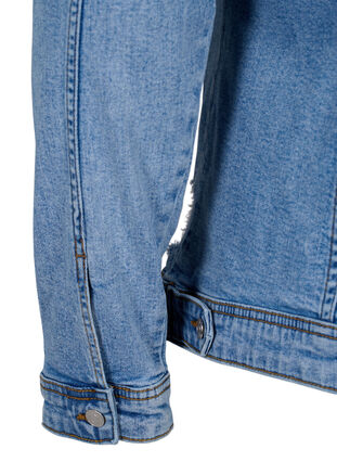 Short cotton denim jacket, Light blue denim, Packshot image number 4