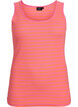 Striped tank top with a rib structure, Coral, Packshot image number 0