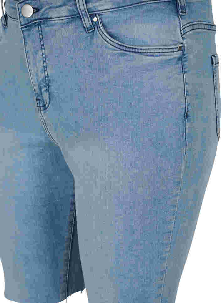 Long cotton denim shorts, Blue denim, Packshot image number 2