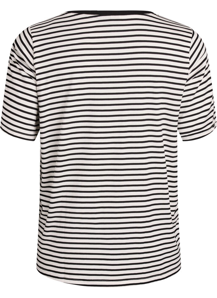 T-shirt with TENCEL&trade; Lyocell and stripes, White, Packshot image number 1