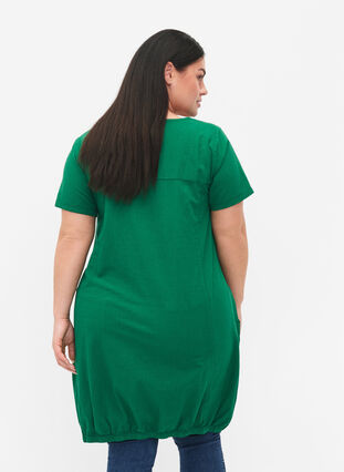 Short-sleeved cotton dress, Verdant Green, Model image number 1