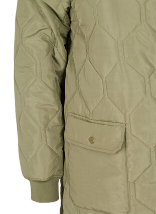 Hooded quilted jacket with large pockets, Vetiver, Packshot image number 3