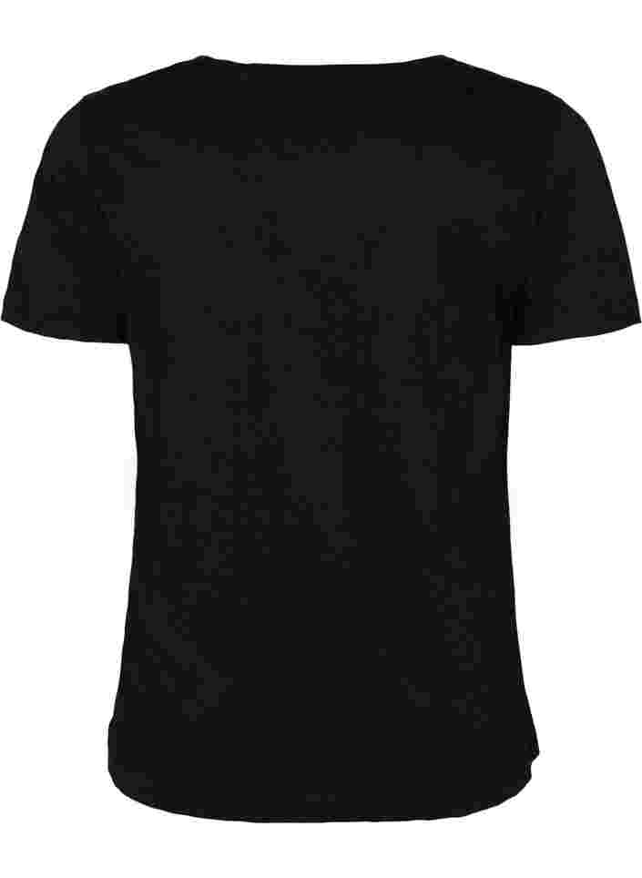 Short-sleeved cotton t-shirt, Black Change, Packshot image number 1