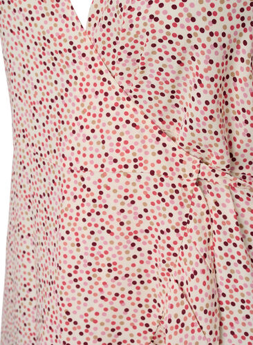 Dotted viscose wrap dress, Rose Dot AOP, Packshot image number 2