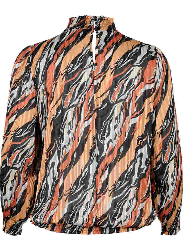 Printed blouse with smock, Multi Aop, Packshot image number 1