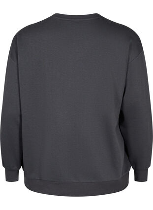 Sweatshirt with ruffle and crochet detail, Dark Grey, Packshot image number 1