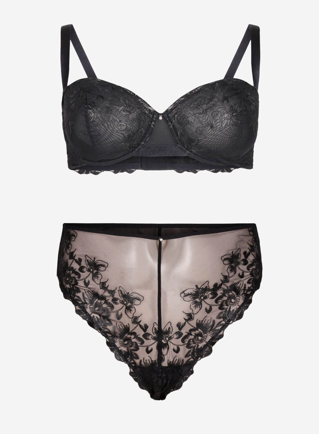 Zizzifashion Balconette bra with underwire and embroidered lace, , Model