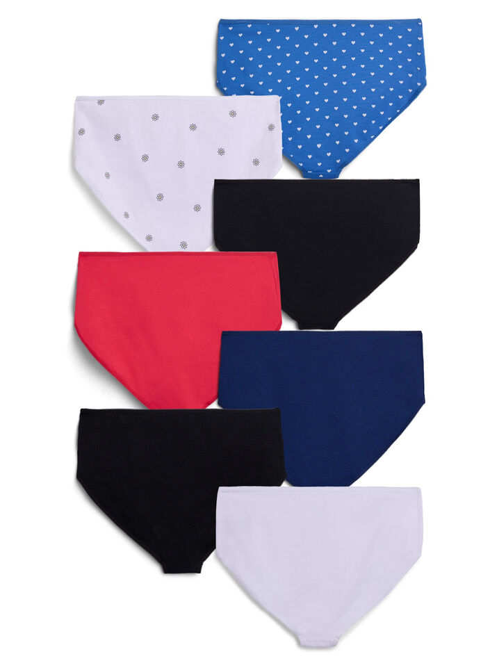 7-pack of panties with a regular waist, Mixed colours, Packshot image number 1