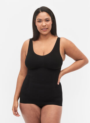 Shapewear top with wide straps, Black, Model image number 0