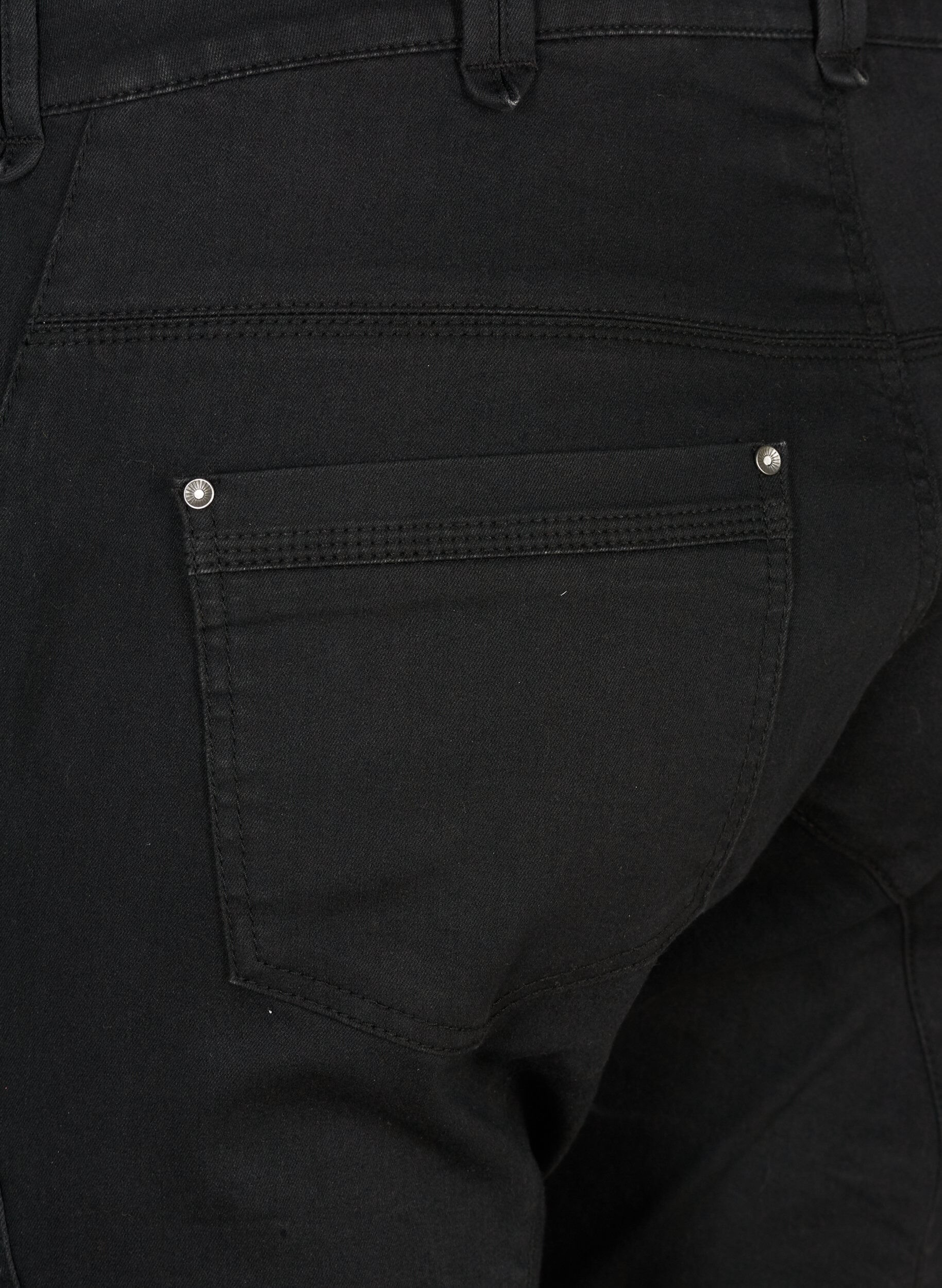 Zizzifashion Slim fit capri jeans with pockets, Black, Packshot image number 3