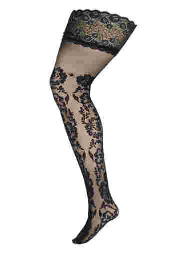 Hold-up stockings in 30 denier with lace