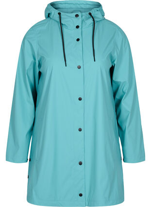 Rain coat with a hood and pockets, Porcelain, Packshot image number 0