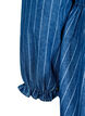 Striped denim blouse with front tie, Blue, Packshot image number 3