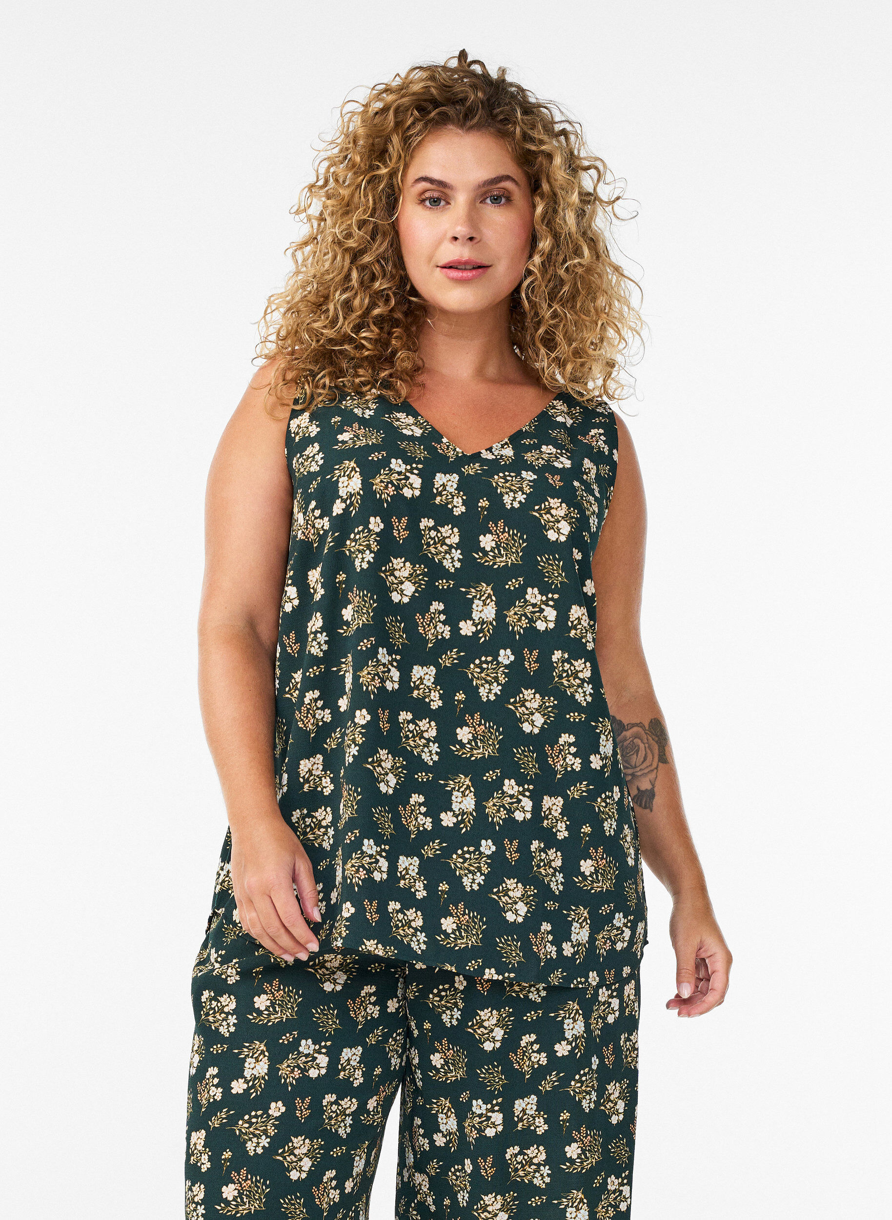 ZizzifashionCulotte trousers with print, Black, Model image number 0