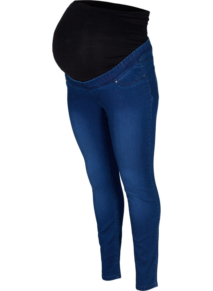 Pregnancy jeggings in cotton mix, Blue, Packshot image number 0