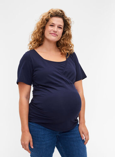 Maternity T-shirt in cotton, Night Sky, Model image number 0