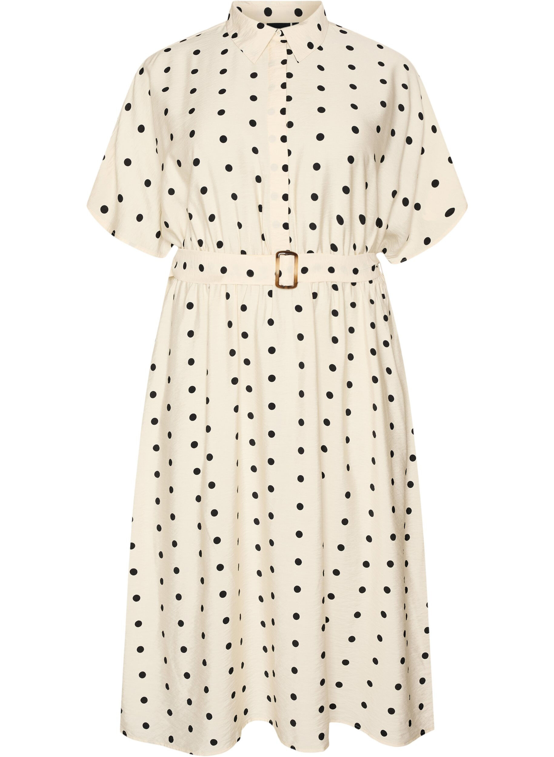 Midi shirt dress in dotted viscose