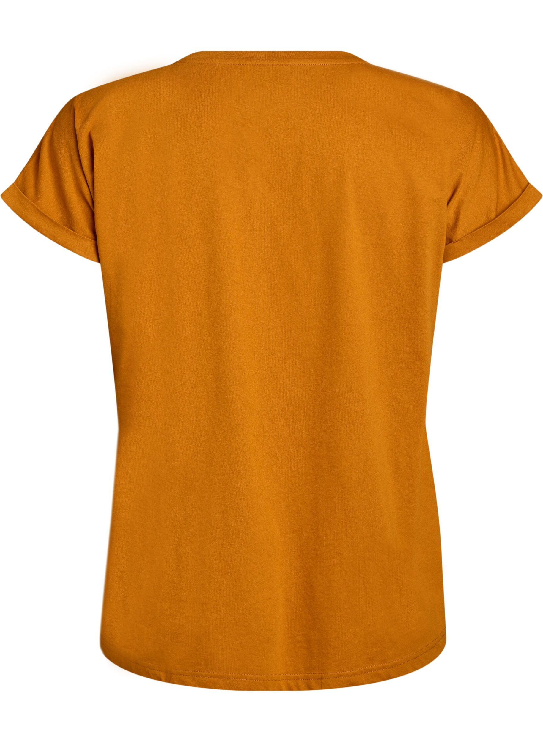 Zizzifashion Short-sleeved cotton blend t-shirt, Orange, Packshot image number 1