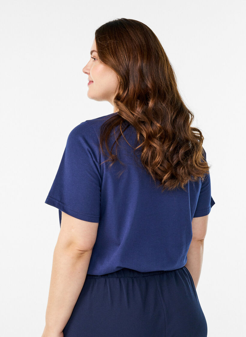 T-shirt with motif, Blue, Model image number 2