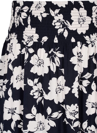 FLASH - Viscose maxi skirt with smocking, N. Sky White Flower, Packshot image number 2