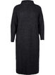 Long oversized knitted dress with slit, Dark Grey, Packshot image number 0