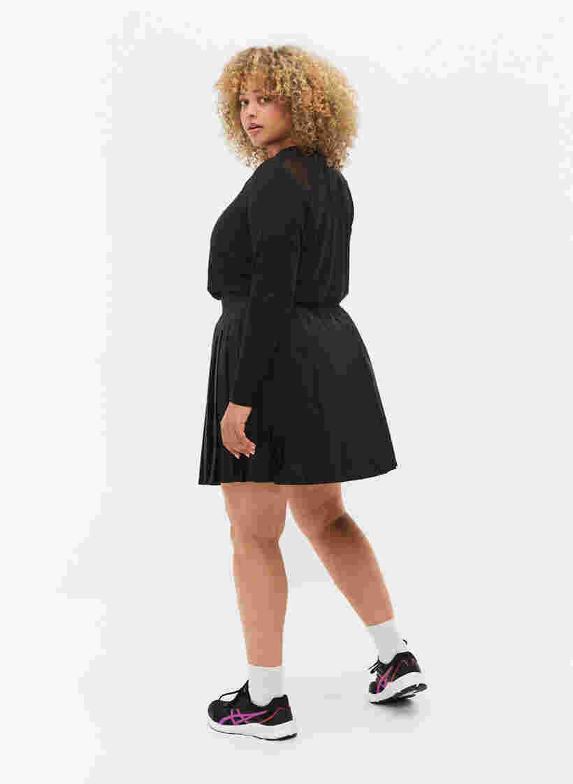 Pleated padel / tennis skirt, Black, Model image number 1