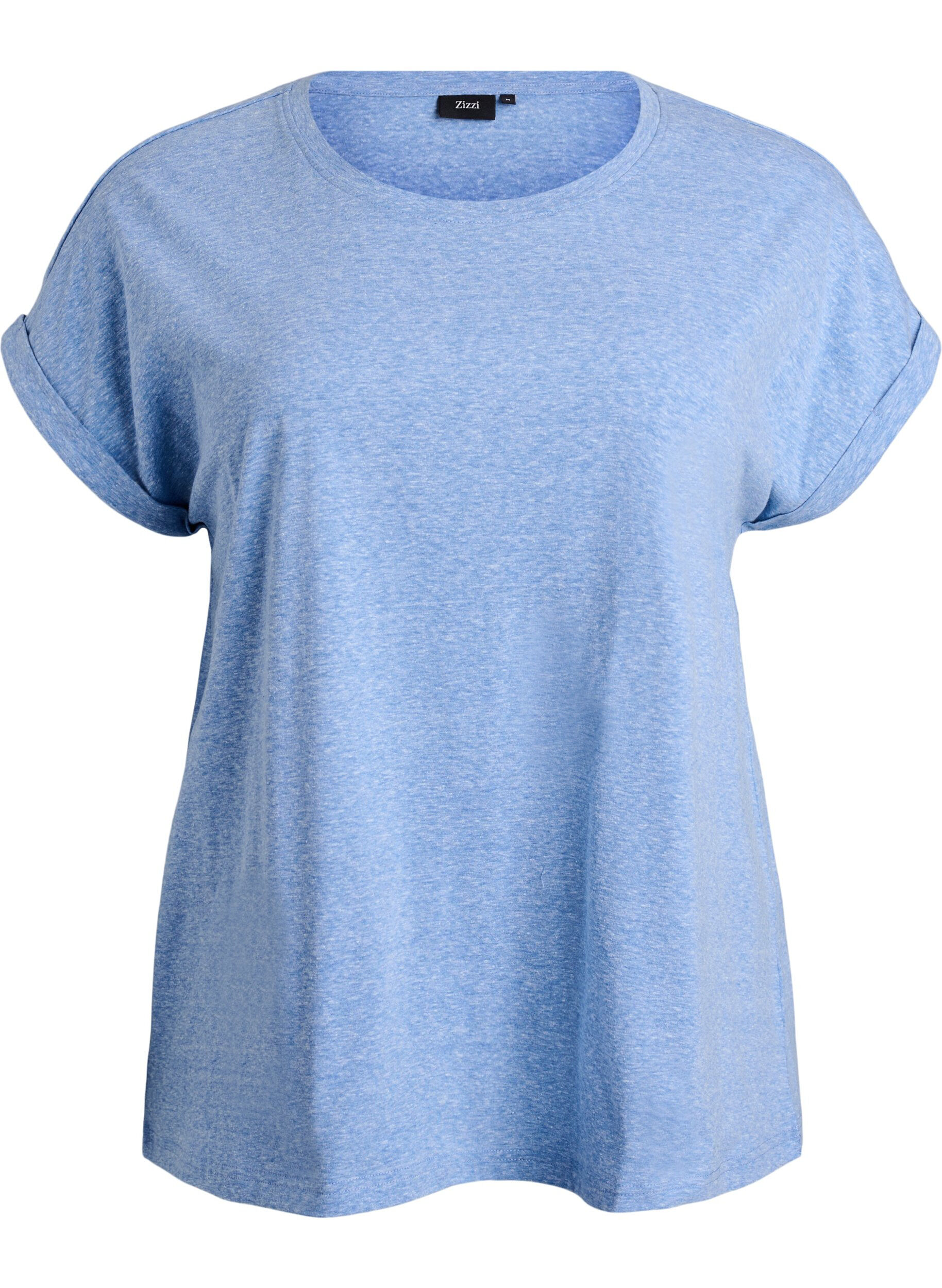 Zizzifashion Melange t-shirt with short sleeves, Blue, Packshot image number 0