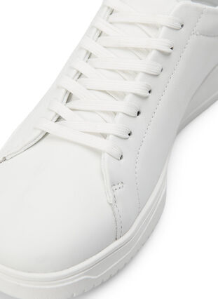 Wide fit leather trainers , White, Packshot image number 2