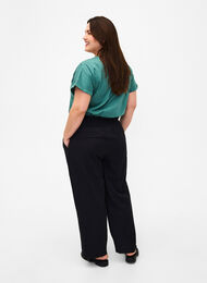 Smock pants with linen, Black, Model