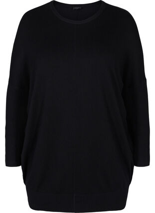 Knitted tunic in viscose blend, Black, Packshot image number 0