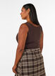 Fitted basic top in a smooth fabric, Brown, Model image number 2