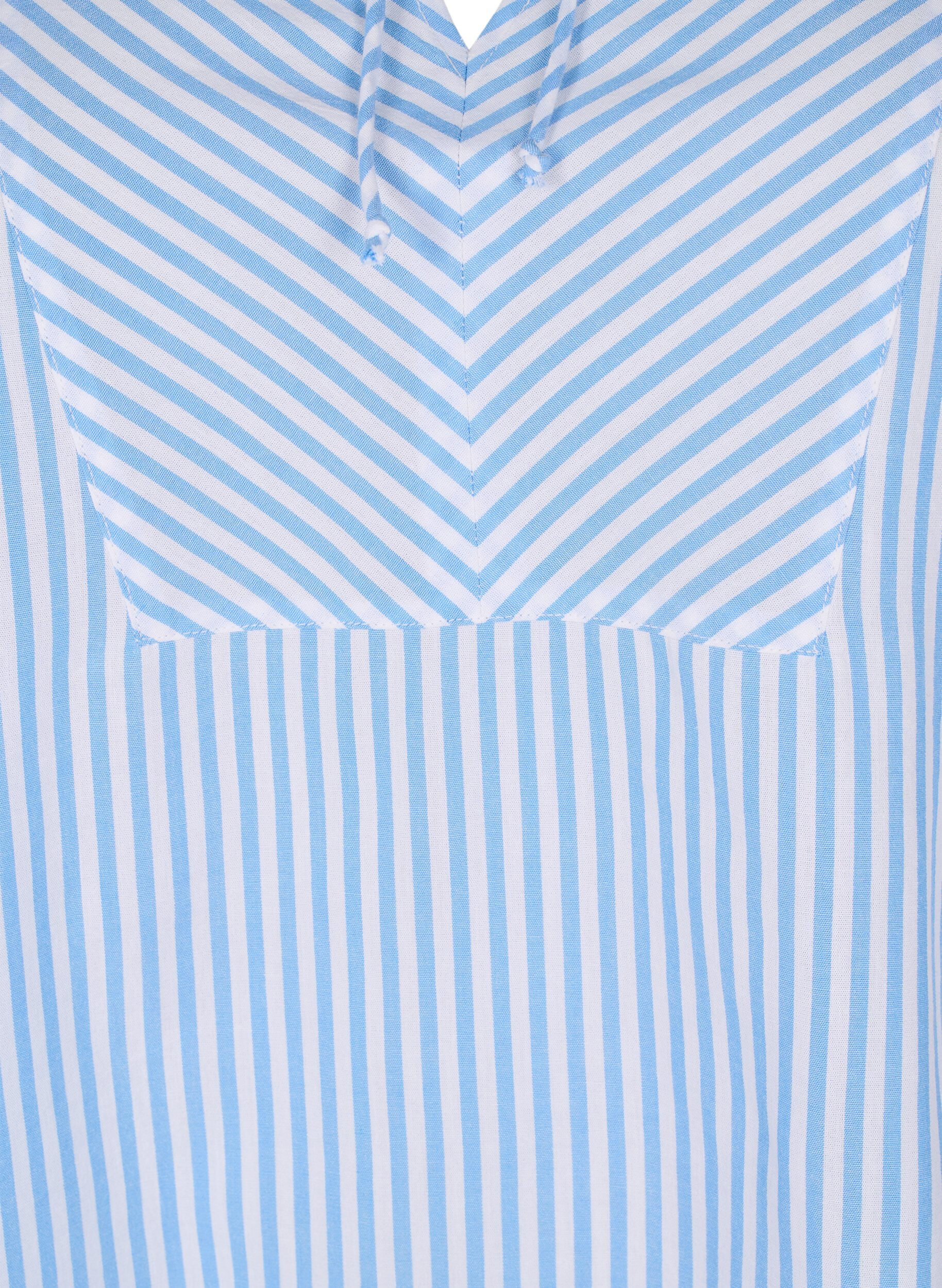 Zizzifashion Striped blouse with tie detail, Light Blue, Packshot image number 2