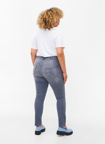 Extra slim Amy jeans with high waist, Grey Denim, Model image number 1