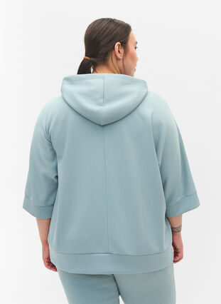 Hooded sweatshirt and 3/4 sleeves, Slate, Model image number 1