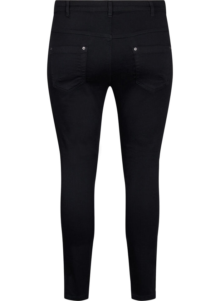 Cropped Amy jeans with a zip, Black, Packshot image number 1