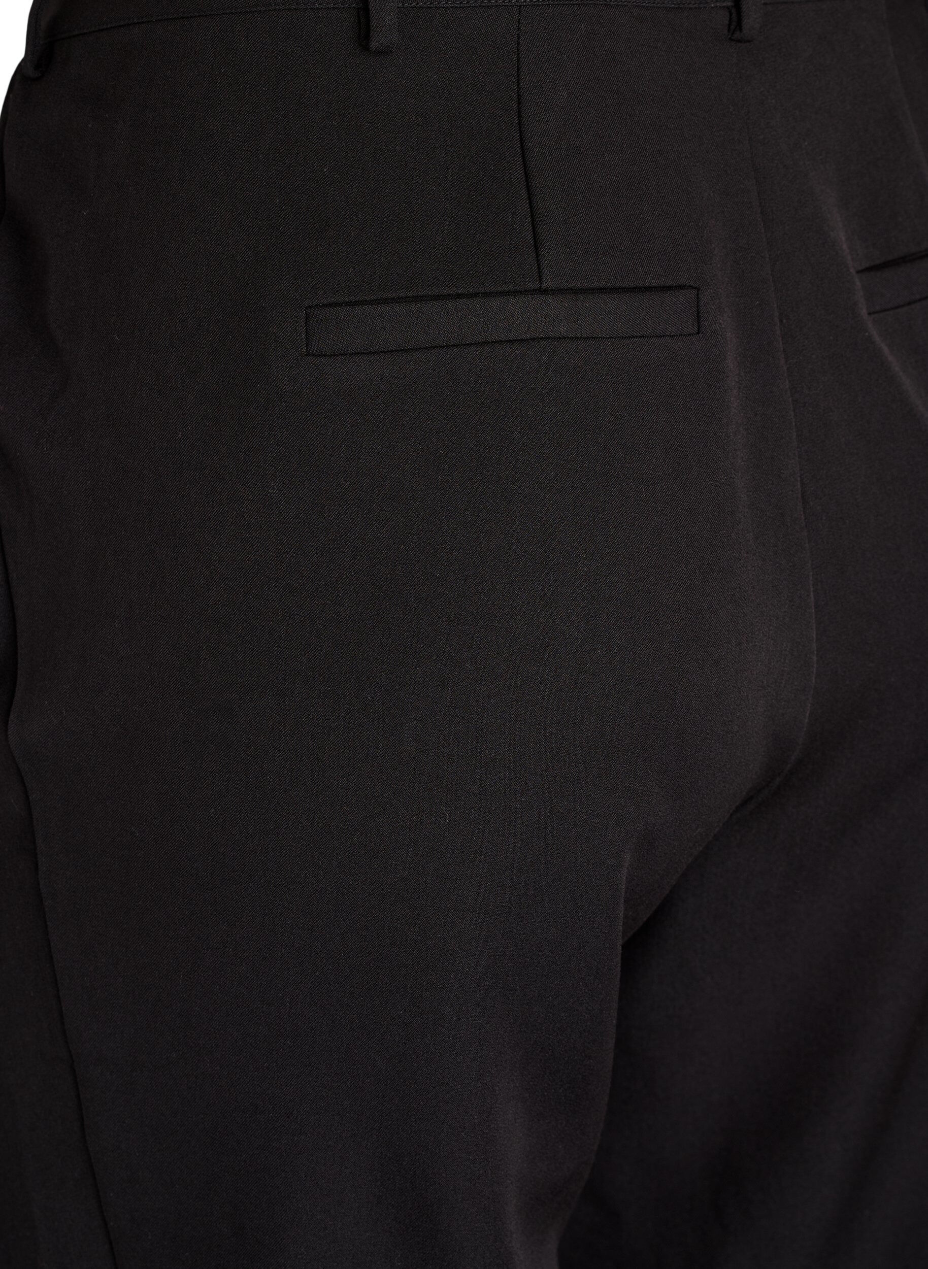 Zizzifashion High-waisted tailored trousers with straight legs, Black, Packshot image number 3