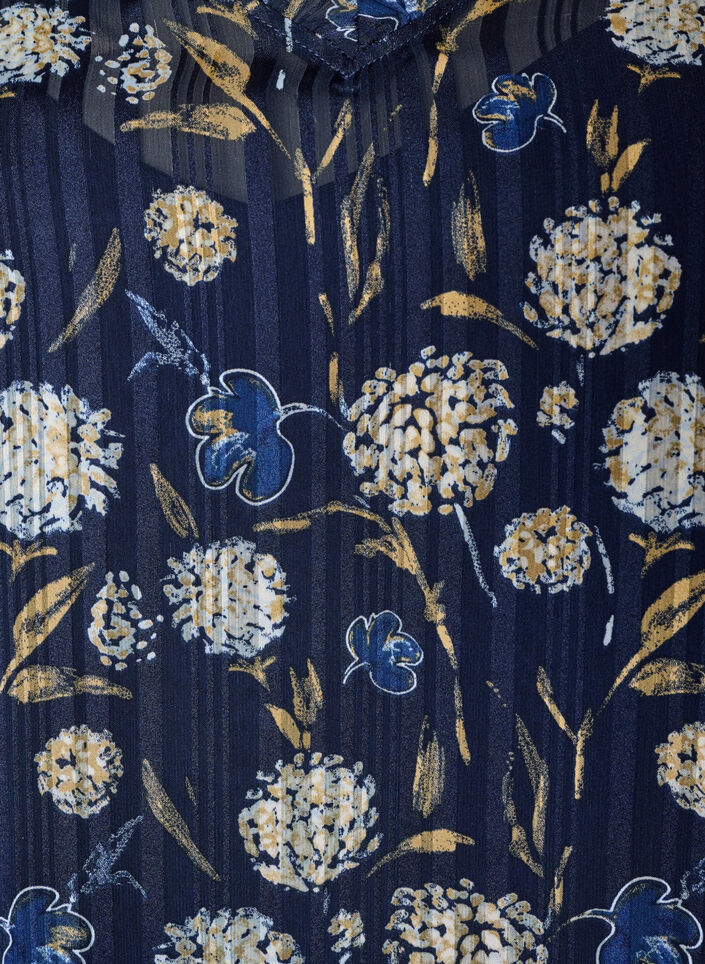Patterned dress with ruffles and long sleeves, Blue, Packshot image number 2