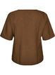 Blouse with glitter and V-neck, Brown, Packshot image number 1