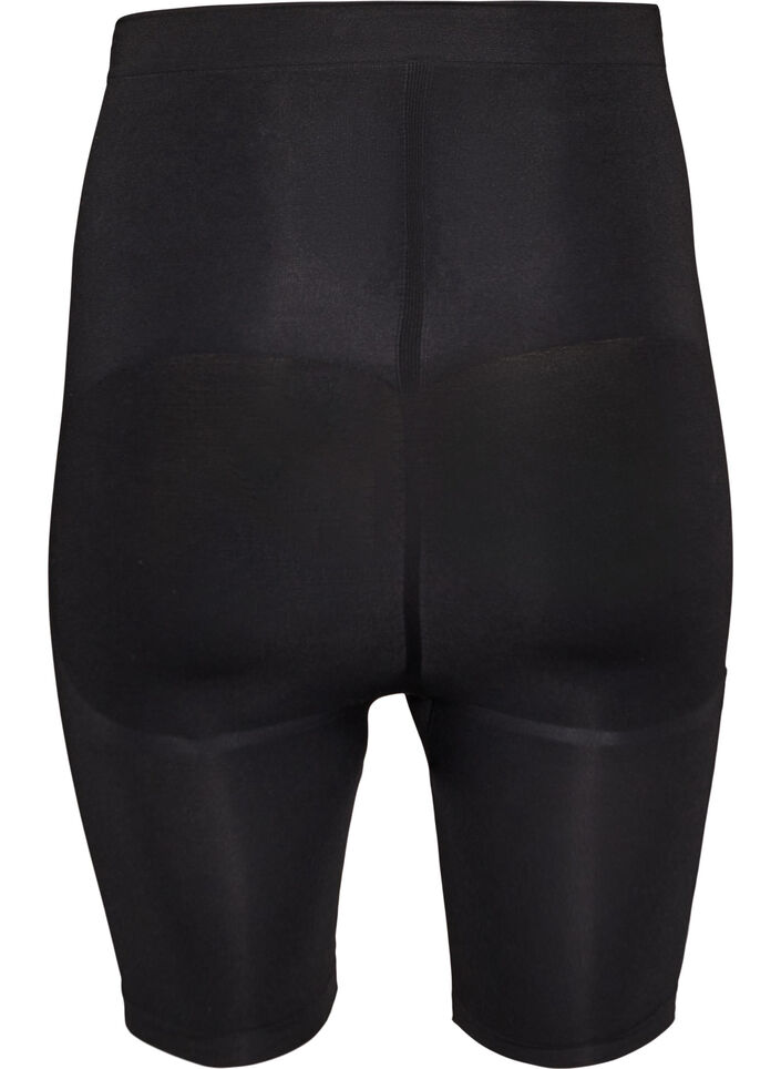 Shapewear shorts with medium support and a high waist, Black, Packshot image number 1
