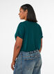 Basic V-neck T-shirt in viscose, Green, Model image number 2
