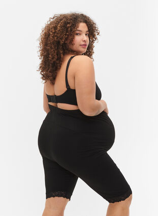 Pregnancy bike shorts with lace trim Black 40-64 - Main Image