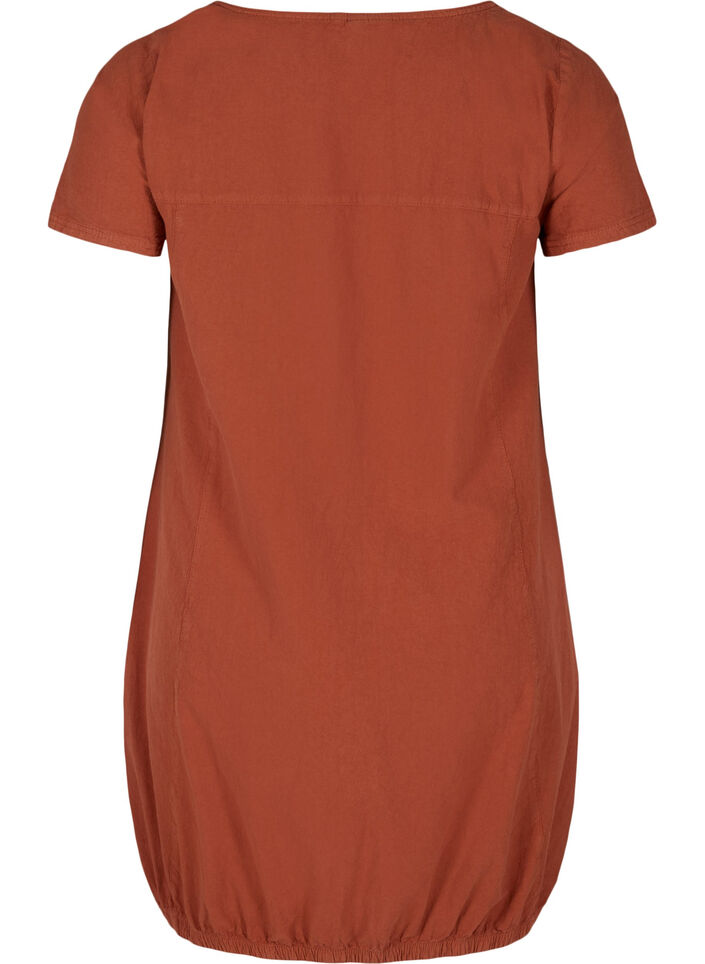 Short-sleeved cotton dress, Orange, Packshot image number 1