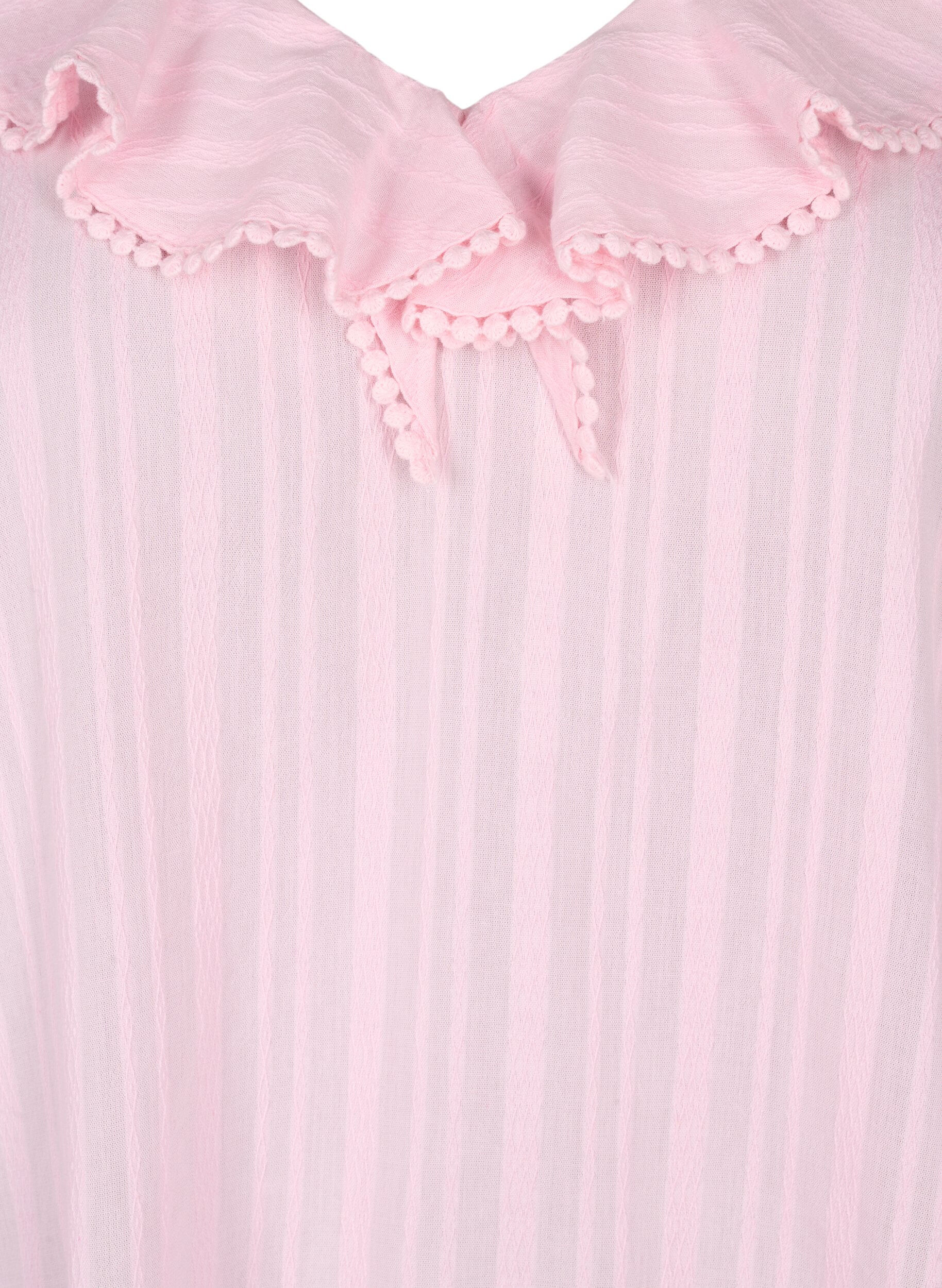 Zizzifashion Blouse with 3/4 sleeves and lace, Almond Blossom, Packshot image number 2