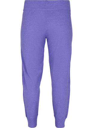 Melange knitted trousers with rib, Purple Opulence Mel., Packshot image number 1