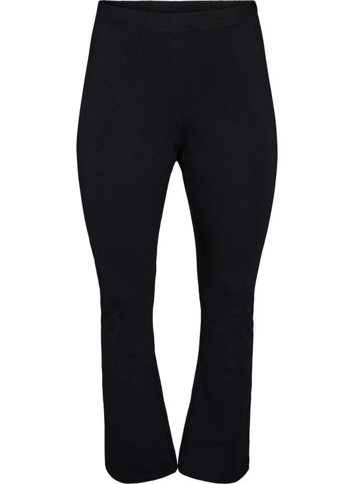 Flared jersey trousers, Black, Packshot image number 0