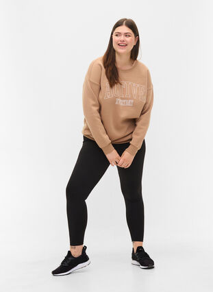 Sweatshirt with sporty print, Tannin, Model image number 2